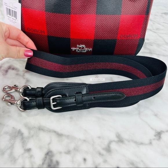 Coach Jes Baguette Crossbody With Buffalo Plaid Print - Picture 8 of 10